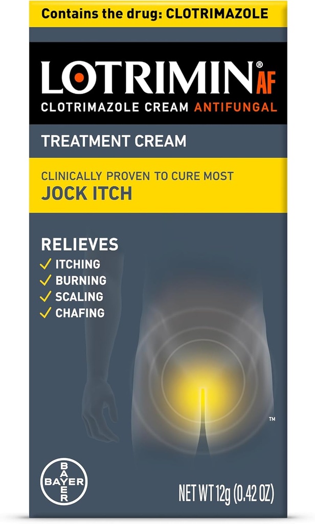 Lotrimin AF Jock Itch, Jock Itch, and Athlete's Foot Cream, 0.42 Ounce (Pack of 1) (Packaging May Vary)