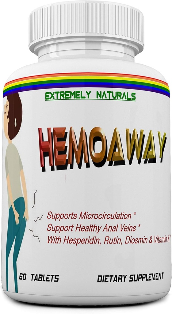 HEMOAWAY Vitamines hémorroïdes naturelles. Piles & Anal Fissure Relief. 60 comprimés