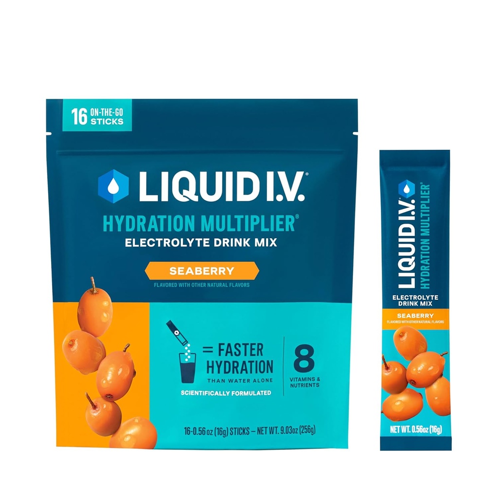 Multiplieur d'hydratation I.V.® liquide - Mélange de poudre d'électrolyte de 12 paquets (192 portions)