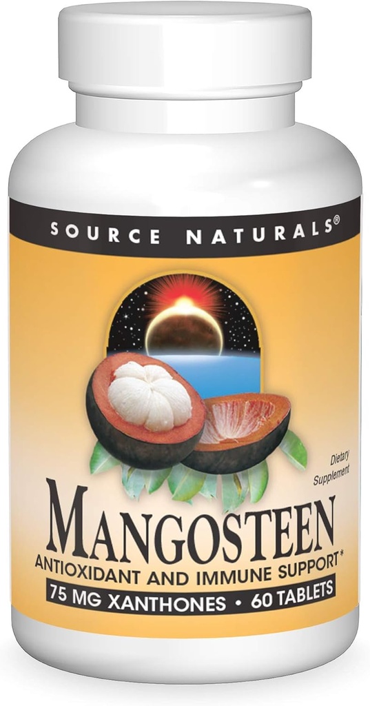 Source Naturals Mangosteen, Antioxydant et Immune Support*, 75 mg Xanthones - 60 comprimés