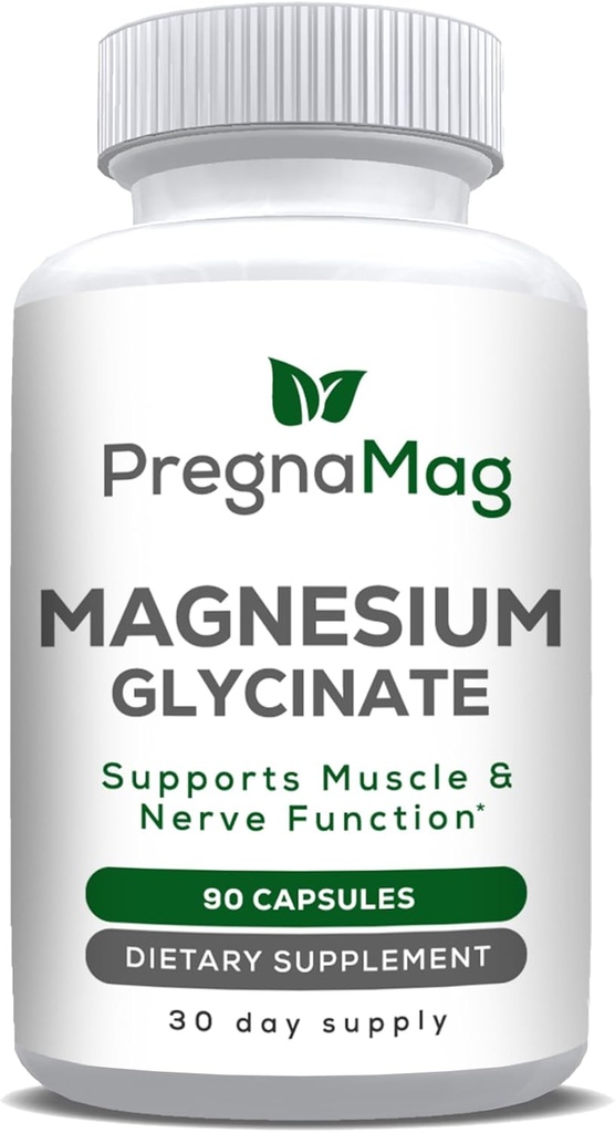 Glycinate de magnésium - PregnaMag - 275mg - Muscle, coeur, nerve, Gut, os, haute absorption, diglycinate, grossesse, calmant, relaxation musculaire et récupération