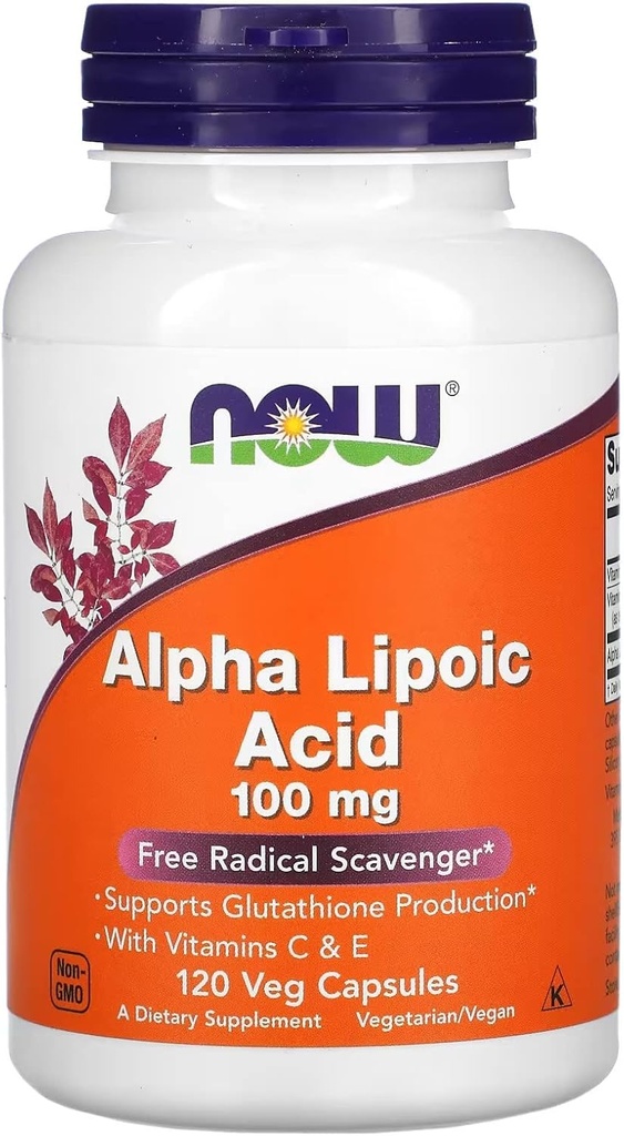Maintenant Aliments Alpha acide lipoïque 100mg 120 Vcaps