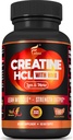 Creatine HCL Capsules avec HMB - Supplément d'entraînement pour les hommes et les femmes, Constructeur musculaire, Endurance, Force, Supérieure à Monohydrate: Instantanée pour l'absorption maximale, Sans charge, Sans Bloat, 180 Capsules Vegan
