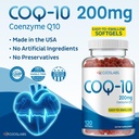 CoQ10 200mg - Coenzyme Q10 complément alimentaire, facile à avaler 120 Softgels