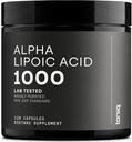 Toniiq 1000mg Capsules d'acide alpha lipoïque ultra-haute résistance - Très purifiée 99%+ USP Standard - 120 Capsules ALA Supplément
