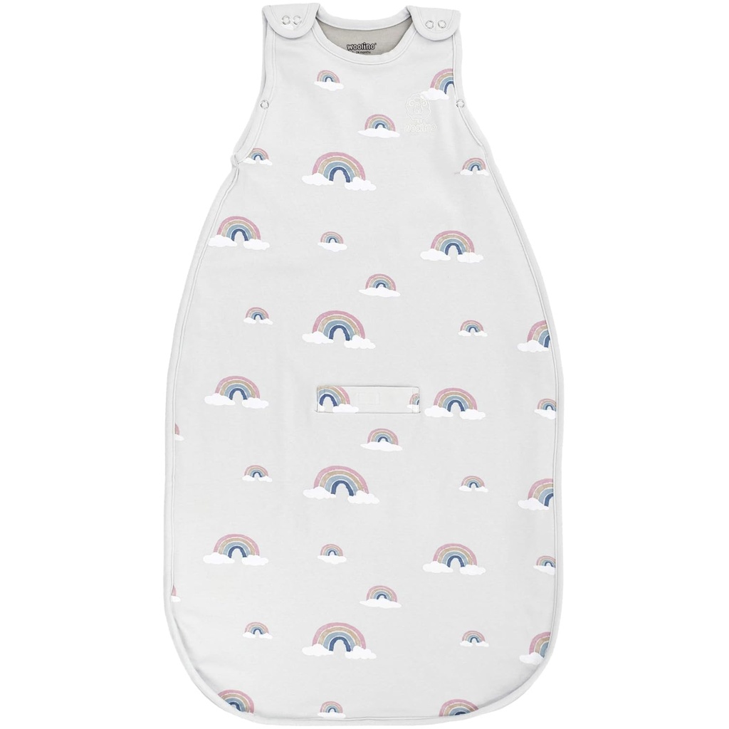 Woolino Merino Laine Ultimate Baby Sleep Sack - Couverture bébé wearable 4 saisons - Sac de couchage réglable à fermeture éclair pour bébés et tout-petits - Taille universelle (2-24 mois) - Rainbow