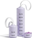 Betife Cute Pill Organizer, Cute Weekly Pill Box for Travel, Cute Daily Pill Case 7 Day, avec 7 grands compartiments empilables, Support de pilule ABS robuste pour supplément vitamine médicament (Purple)