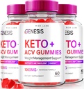 laboratoires de taille - Genesis Keto Keto+ACV Gummies, Supplément pour la perte de poids avancée, tous naturels Extreme 2000mg Gummies (180 Gummies)