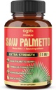 Capsules de Palmetto de Saw Premium - Combinées avec Ashwagandha, Turmeric, Tribulus, Maca, Thé Vert, Ginger, Basilic Saint & Plus - 90 Capsules 3-Mois