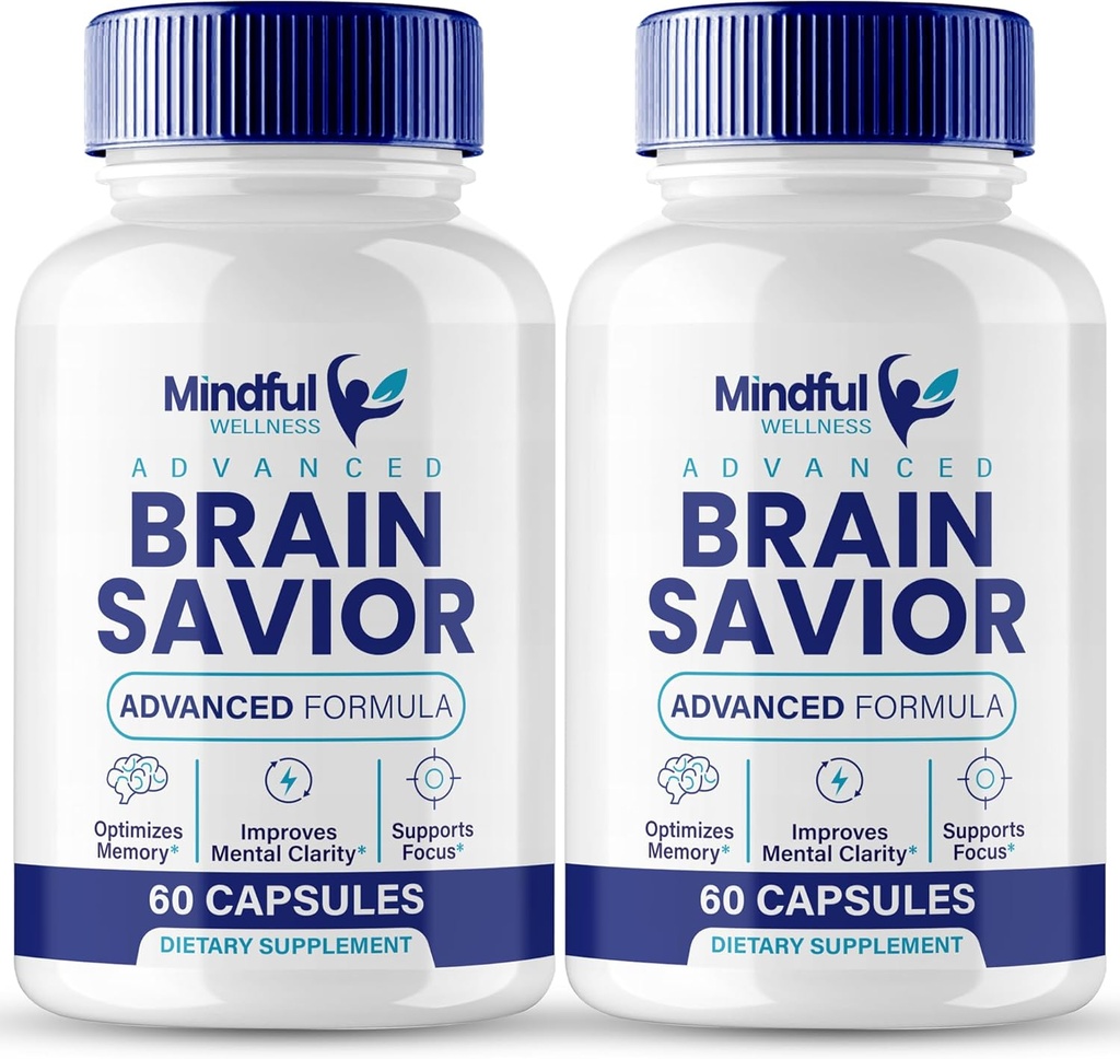 Cerveau Sauveur Suppléments Cerveau pour la mémoire et les capsules de focus, BrainSavior Formule avancée Brain Health Support - Force maximale Nootropics Brain-Savior Tous les avis de soutien naturel (2 Pack)