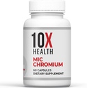 10X Santé MIC Suppléments de chrome - 60 Capsules - Contient Choline Inositol & L Méthionine - Suppléments minéraux pour le soutien nutritionnel quotidien - Chrome, L-Méthionine, Suppléments de choline
