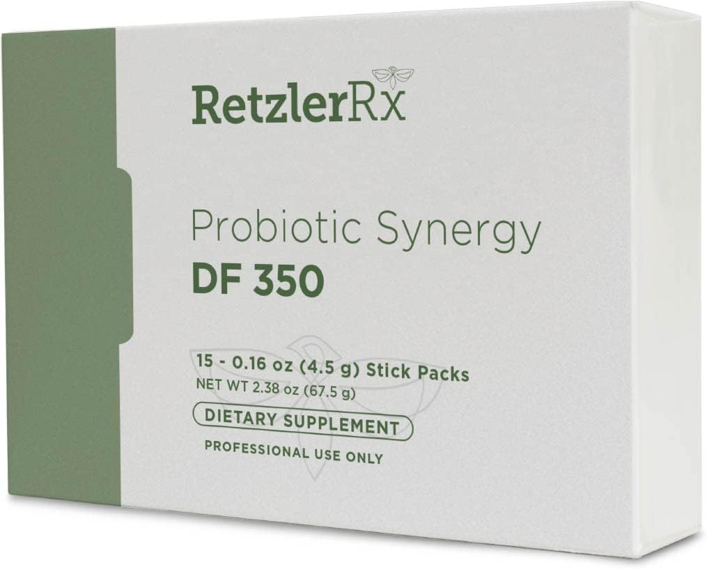 Probiotic Synergy DF 350 ® by Dr. RetzlerRx™ - 350 Billion CFU - Dairy-Free, High Potency 350 CFU 18-Strain Probiotic Supplement - Supports Immune + Gut Health (15 Single Serving Stick Packs)