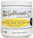 Suffisamment-C haute dose non-OGM vitamine C Lemon Peach Immune-Ade boisson mélange, pratique 125 Gram taille w/L-lysine, Bromelain & un Premium 96% extrait de thé vert pur - estomac amical, support adrénal