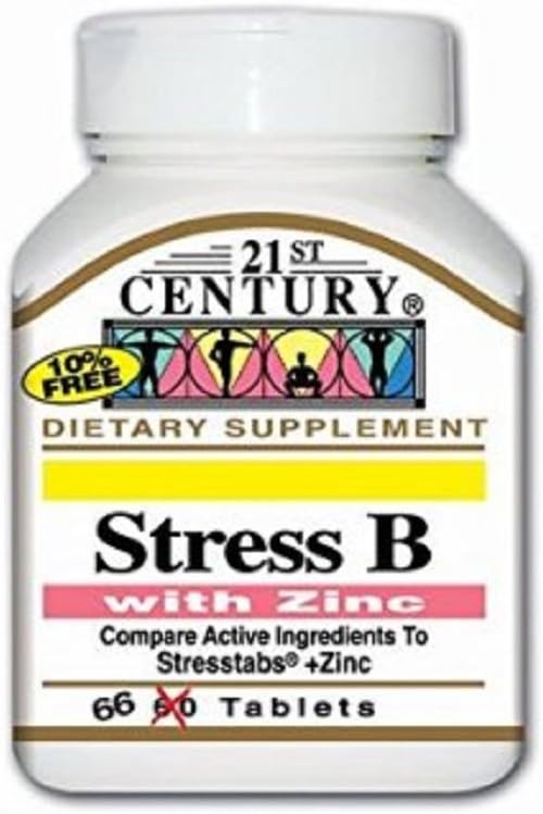 21ème siècle Stress B W/Zinc 66 Compte (4 Pack)