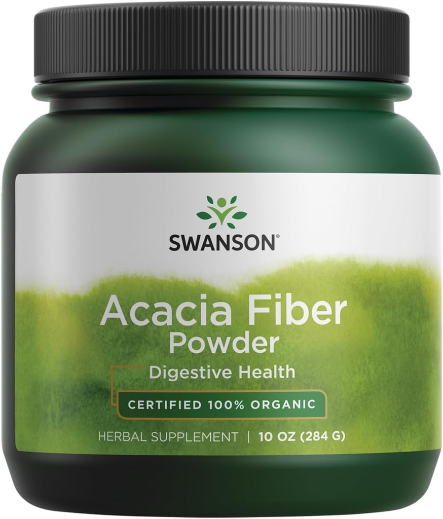 Poudre de fibre biologique certifiée 100% Swanson Acacia 10 Once (284 g) Pwdr