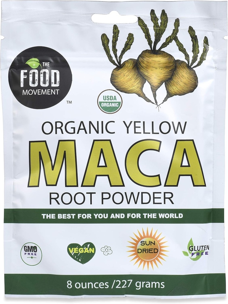 Le mouvement alimentaire Racine de maca jaune biologique 8 oz