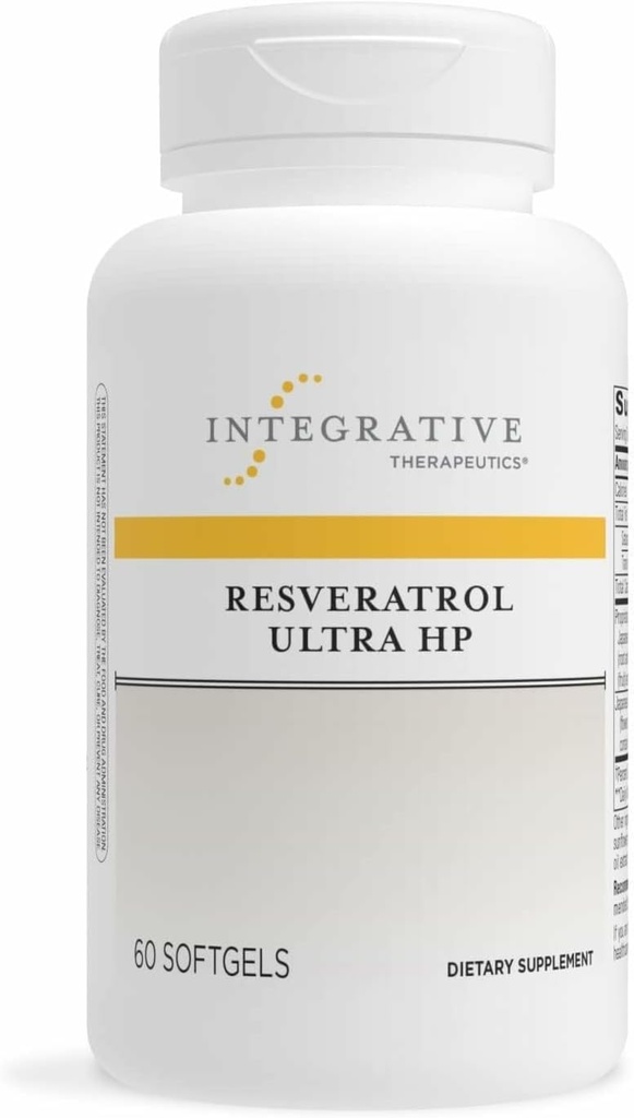 Thérapeutique intégrative Resveratrol Ultra HP - Supplément de soutien de santé cardiaque pour le soutien quotidien aux antioxydants*- Softgel une fois par jour, non-soyé - sans gluten et sans lait - 60 Softgels (60 portions)