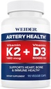 Supplément santé à l'artère de Weider, vitamine K2 (180mcg) et vitamine D3 (5000iu), 90 capsules de légumes