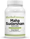 Herbsforever Maha Sudarshan Capsules de formulation ayurvédique à base de plantes pour le soutien immunitaire et le bien-être général.