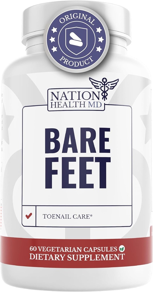 Pieds de bare - Soin des ongles - Supplément ongles avec vitamine A, vitamine C, poudre d'origan et plus - Réparation des ongles, croissance et soin des ongles – Santé des pieds, 60 capsules