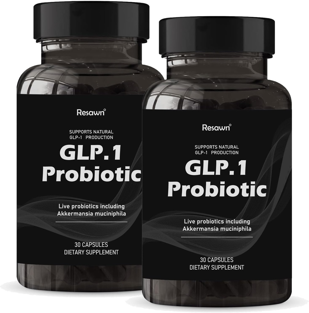 GLP-1 Probiotic 30 Capsules - 500M AFU Multi-Strain Probiotic + Prébiotique, Naturellement soutenir la production GLP-1 et l'appétit Curb, libération retardée, essai tiers, pour les hommes et les femmes (2pack)