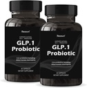 GLP-1 Probiotic 30 Capsules - 500M AFU Multi-Strain Probiotic + Prébiotique, Naturellement soutenir la production GLP-1 et l'appétit Curb, libération retardée, essai tiers, pour les hommes et les femmes (2pack)