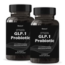GLP-1 Probiotic 30 Capsules - 500M AFU Multi-Strain Probiotic + Prebiotic, Naturally Support GLP-1 Production & Curb Appetite, Delayed Release, Third-Party Tested, for Men & Women (2pack)