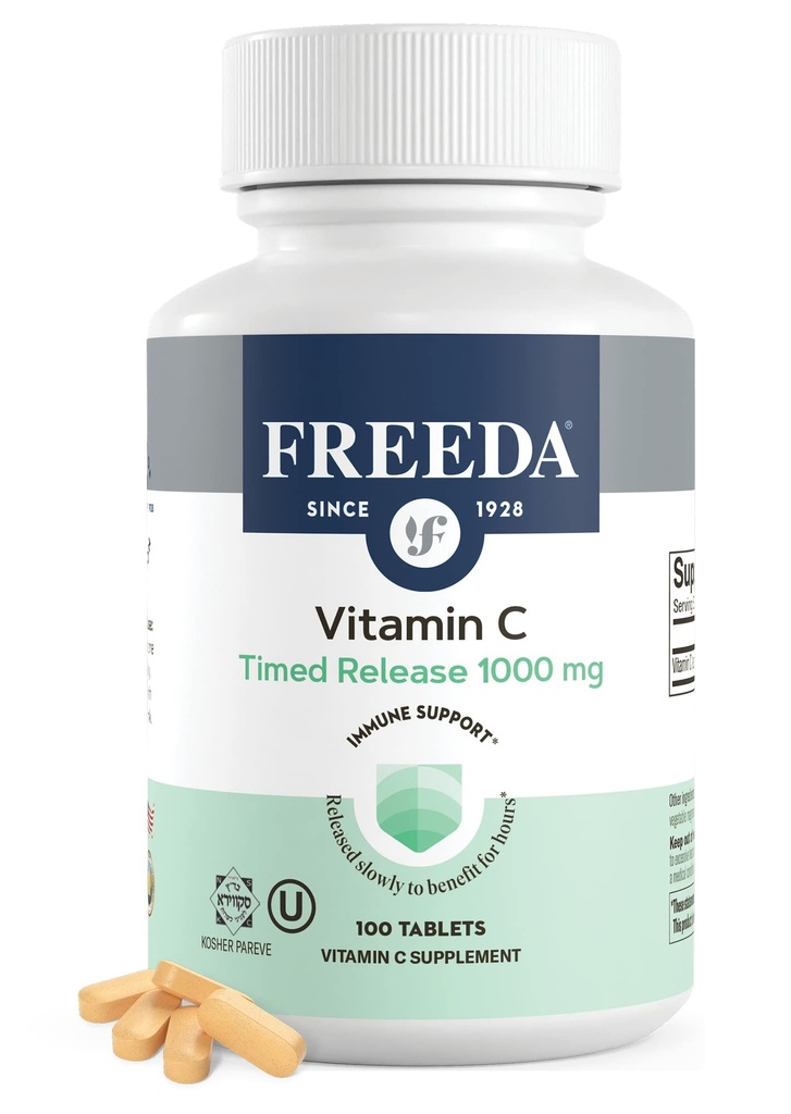 LIVRAISON GRATUITE Vitamine C 1000mg – Slow-Release pour le soutien immunitaire et antioxydant de toute la journée, doux sur l'estomac, le kasher et le végétalien, comprimés à haute absorption (100 comprimés)