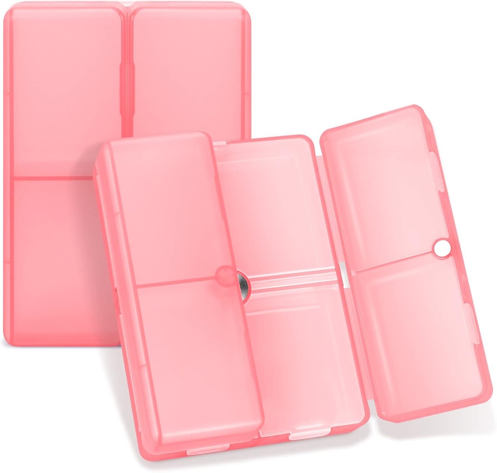 FYY Daily Pill Organizer, 7 compartiments Portable Pill Case Travel Pill Organizer, [Folding Design] Pill Box for Purse Pocket to Hold Vitamines, l'huile de foie de morue, les suppléments et les médicaments propres rouge