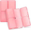 FYY Daily Pill Organizer, 7 compartiments Portable Pill Case Travel Pill Organizer, [Folding Design] Pill Box for Purse Pocket to Hold Vitamines, l'huile de foie de morue, les suppléments et les médicaments propres rouge