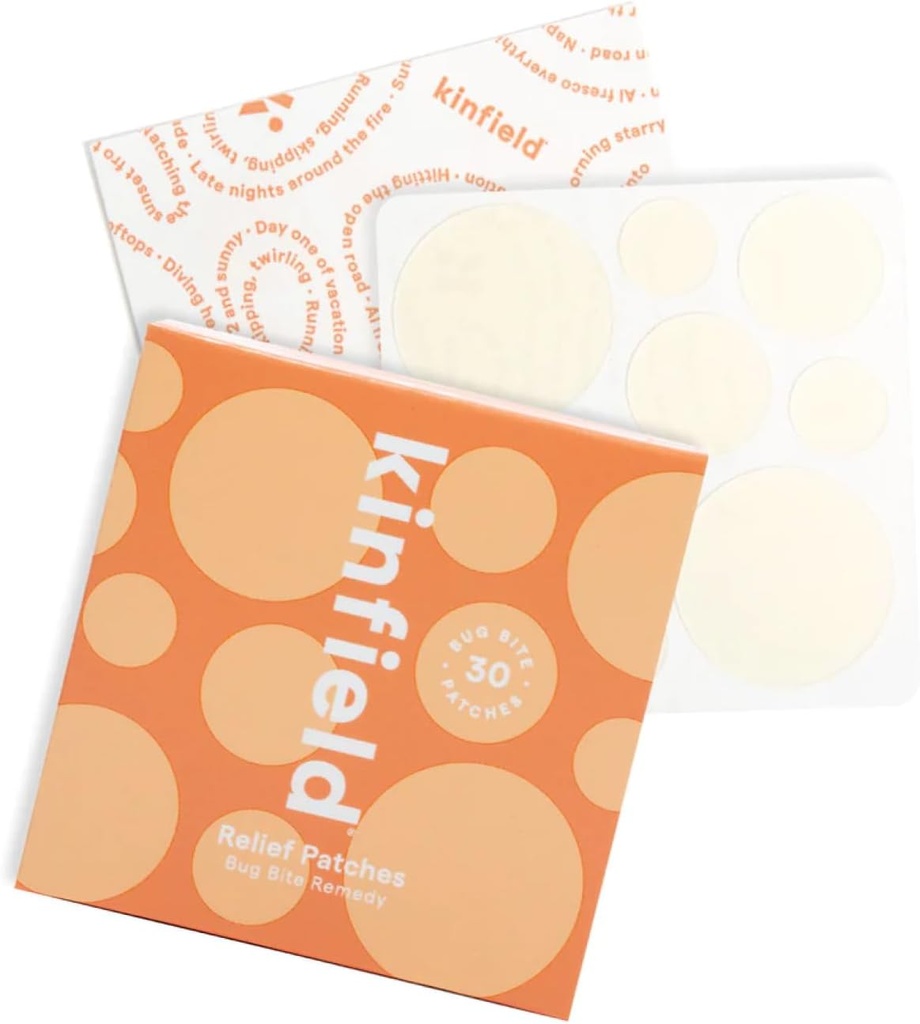 Kinfield Bug Bite Remedy Relief Patches - Hydrocolloïde Sothers Skin Against Démangeaisons et Irritations - Cruelty, and Paraben Free - Vegan After Bite Treatment - 30 x Patches