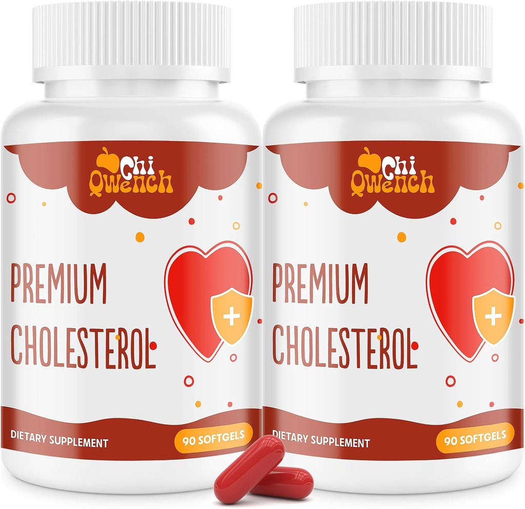 Suppléments de cholestérol avec stérols végétaux, niacine, riz rouge de levure, agrumes Bergamote, ail, supplément de cholestérol support des niveaux normaux de cholestérol, 180 Softgels