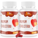 Suppléments de cholestérol avec stérols végétaux, niacine, riz rouge de levure, agrumes Bergamote, ail, supplément de cholestérol support des niveaux normaux de cholestérol, 180 Softgels