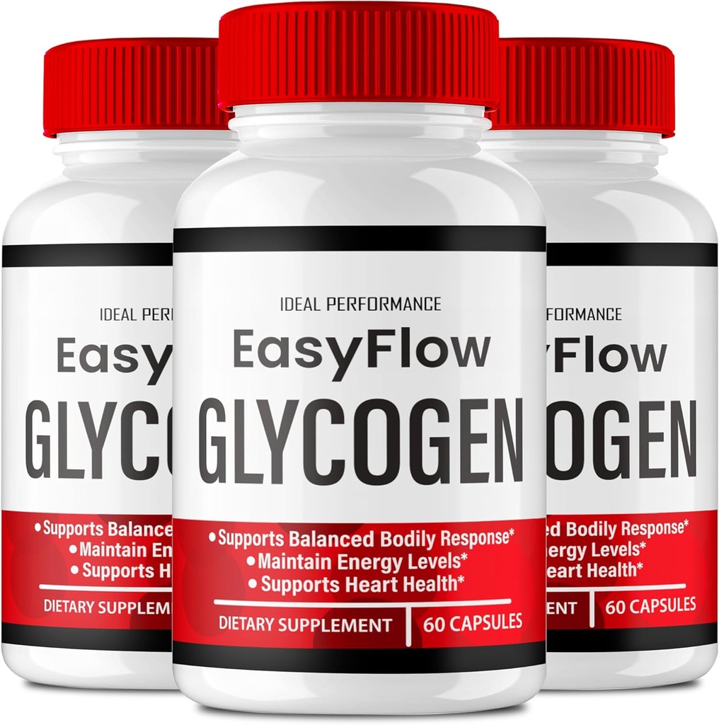 Capsules d'appui Glycogen Easy Flow - Support officiel de la formule Glycogen EasyFlow Pills, Easy Flow - Maximum Strength, Glyco Optimizer Pills, Global Health, Easy Flow Capsules Avis (3 Pack)