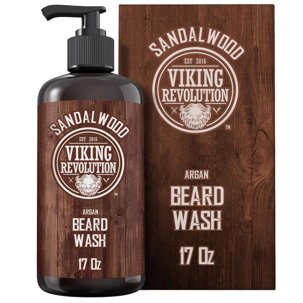 Le shampooing de wash de la Révolution viking avec les huiles d'Argan et de Jojoba - Adoucit et renforce - Scent de sandale - 17 oz Shampoo