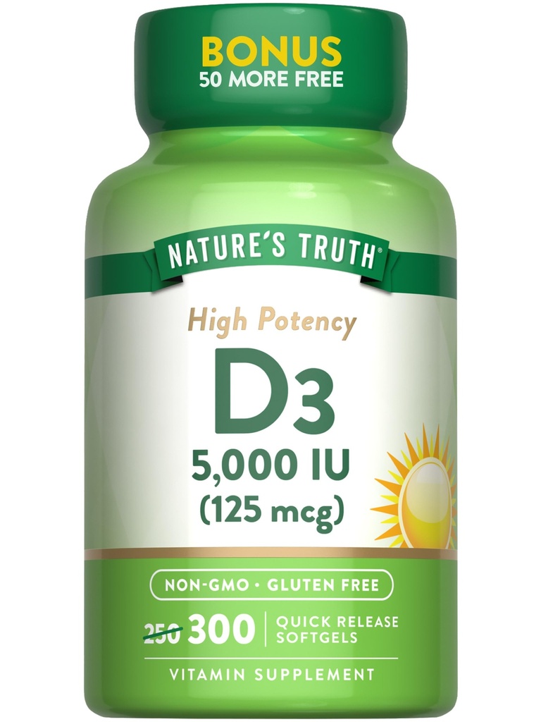 La vérité de la nature Vitamine D3 5000 UI (125 mcg)