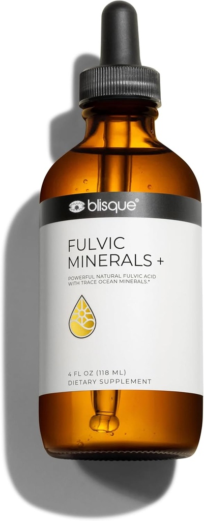 Blisque – Supplément de gouttes minérales de traces naturelles avec acide fulvic et acide humique pour désintoxication, nettoyage, soutien immunitaire, booster cerveau, hydratation alcaline et énergie