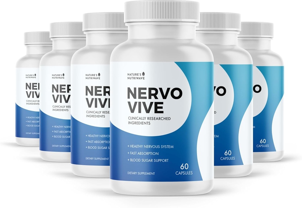 Nervovive Nerve Support Supplement - Advanced Formula Nerve Health Supplements, All Natural Potent Supplement, Maximum Strength for Overall Health and Wellness - 60 Capsules, 6 Month Supply