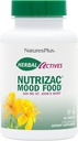 Natures Plus Herbal Actives NutriZAC Mood Food - 300 mg St Johns Wort, 90 Vegan Bi-Layered Tablets - Maximum Potency Natural Mood Booster - Vegetarian, Gluten-Free - 90 Servings