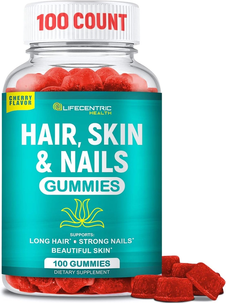 Peau de cheveux et ongles Gommies à haute puissance Biotine 5000mcg.