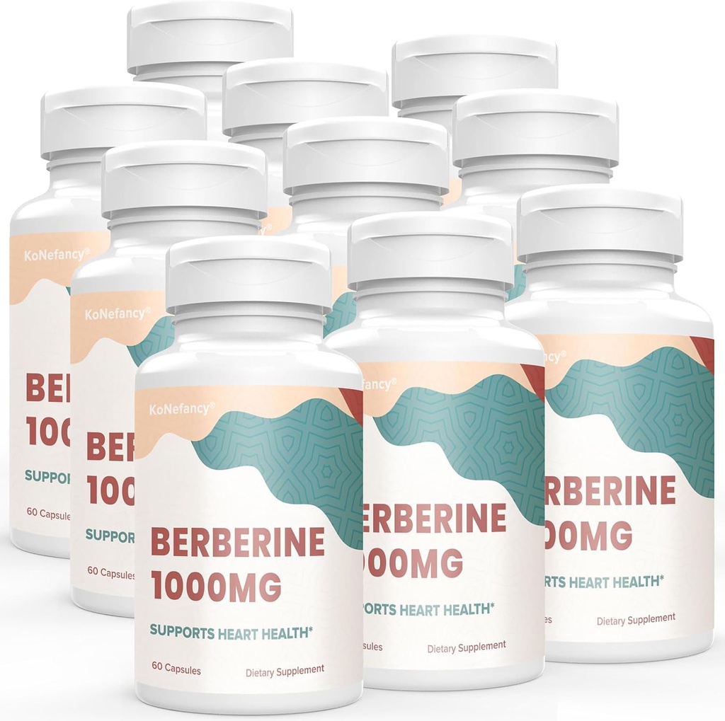 Supplément berbère 1000mg, haute absorption Berberine HCL Plus Capsules végétaliennes avec formule complexe à base de plantes silymarin, 60 Nombre (paquet de 10)