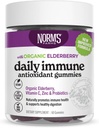 Norm's Farms Gummées de baies aînées biologiques - Support immunitaire quotidien pour les adultes et les enfants avec du zinc, DE111 Probiotique, vitamine C - Fabriqué aux États-Unis, 3ème partie testée - Vegan, sans gluten, casher, non-OGM, 60 Gummies