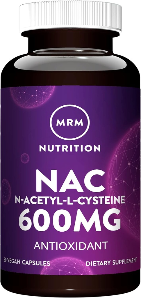 MRM Nutrition N-acétyl-Cystéine (NAC) 600mg) Antixoïde Résipratoire Santé du foie Santé Mitochondriale