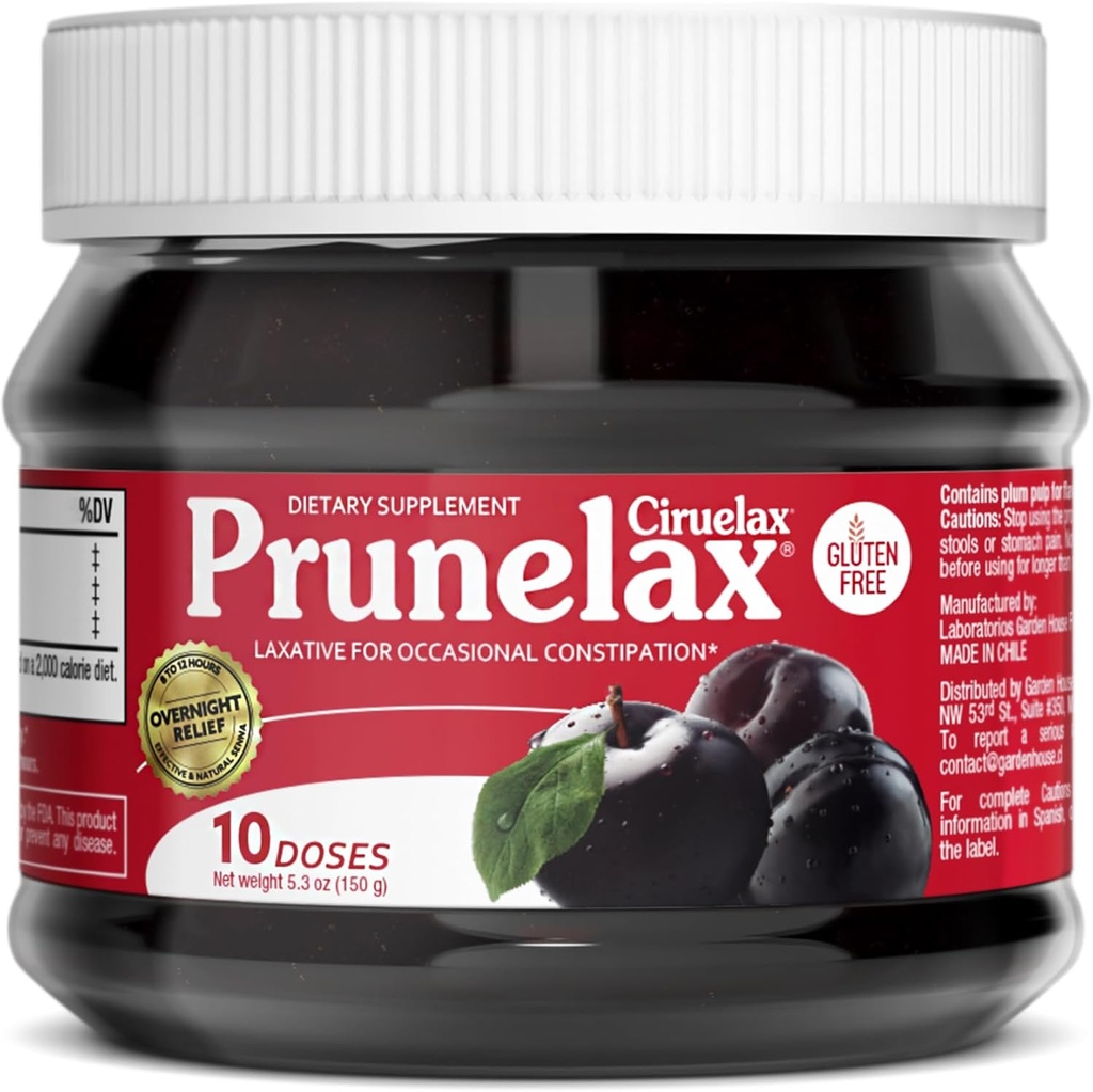 Prunelax Ciruelax Jambe laxative régulière - Laxative sans gluten pour constipation occasionnelle - 5,3 oz