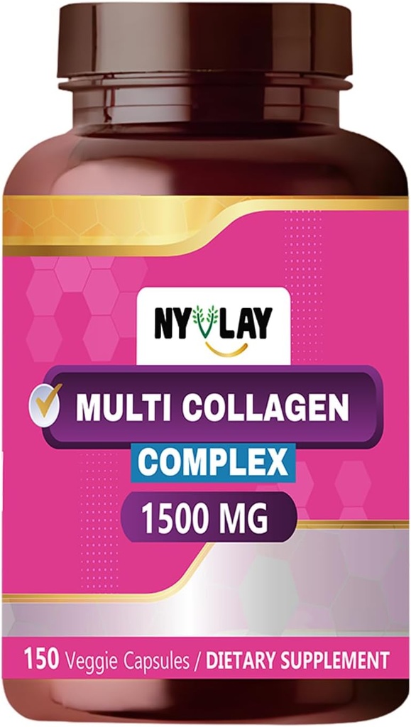 Multi Collagen Complex 1500 MG 150 Capsules | Dietary Supplement | Extra Strength Natural Formulation | Support Strength & Energy