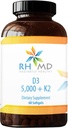 RHMD D3 5 000 + K2 compléments alimentaires (60 softgels)