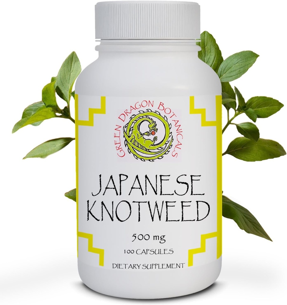 Japanese Knotweed Capsules 500 mg 100 Capsules Made in USA - Natural Source of Resveratrol Immune Support Supplement Non-GMO Gluten-Free Vegetarian Japanese Knotweed Root for Cardiovascular Health.*