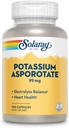 Solaray Potassium Asporotate Supplément chélaté, Electrolyte Balance & Heart Health Support, 100 portions, 100 capsules
