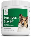 Terry Naturally Intelligent Omega - Fournitures de santé pour chiens pour la santé du coeur, du cerveau et des yeux - Fournitures pour animaux pour animaux de compagnie - Soutien pour chiens du coeur, du cerveau et des yeux - 60 chews doux