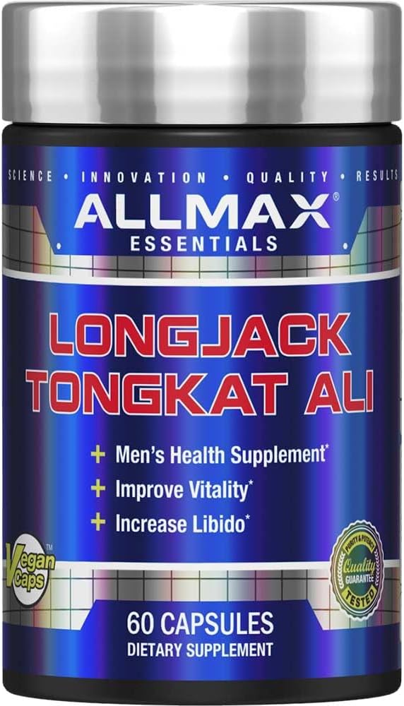 ALLMAX Essentials LongJack Tongkat Ali - 60 Capsules - Supplément santé pour hommes - Améliore la vitalité - 60 portions
